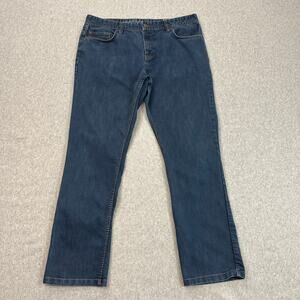 Toad&Co Wingman Denim Jeans Mens 36x32 Dark Wash Lean Fit Blue Straight Stretch